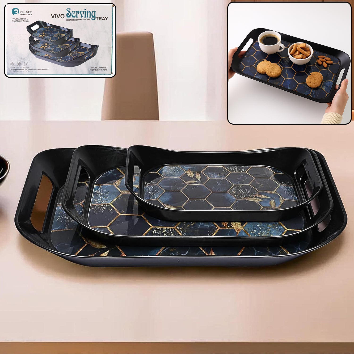 Premium Plastic Serving Tray Set Premium Plastic Serving Tray Set